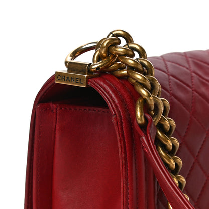 Chanel Calfskin Quilted Medium Boy Flap Red 20 of 21