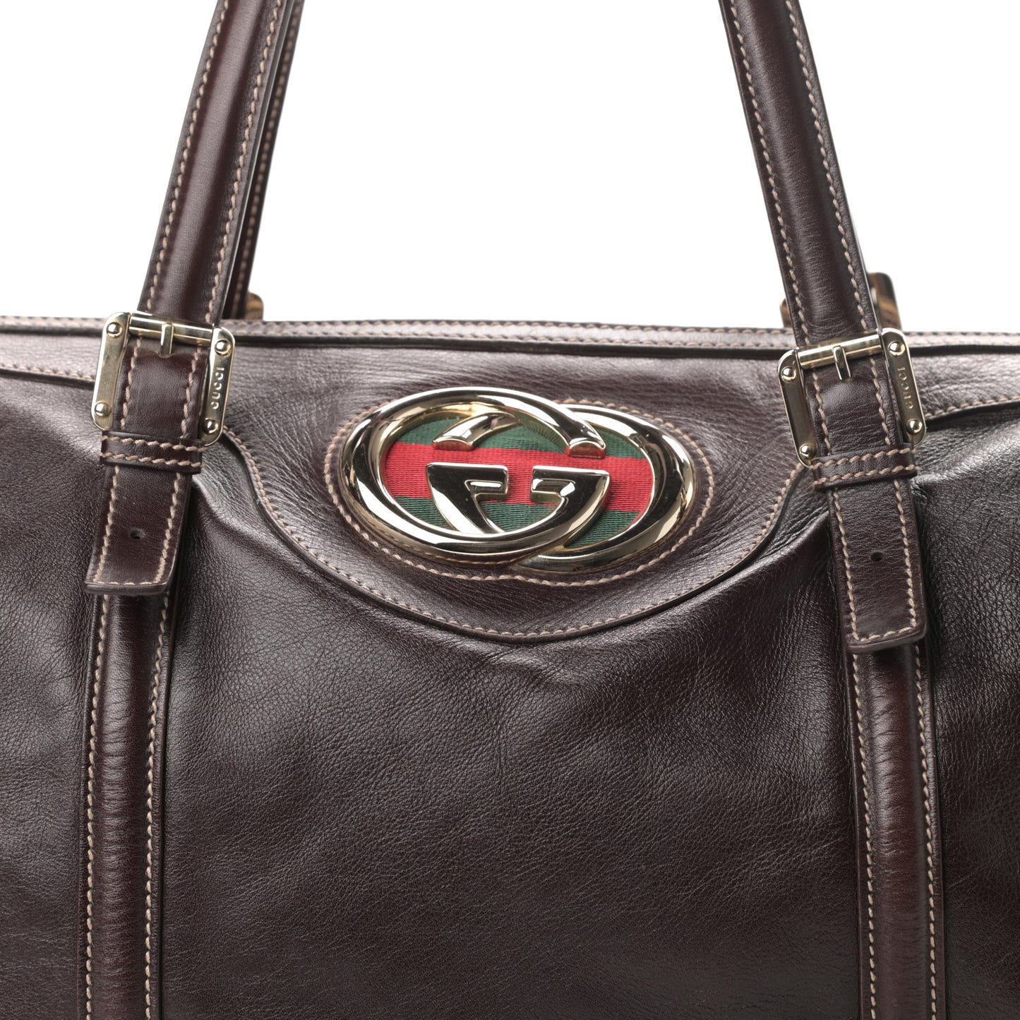Calfskin Large Britt Boston Dark Brown
