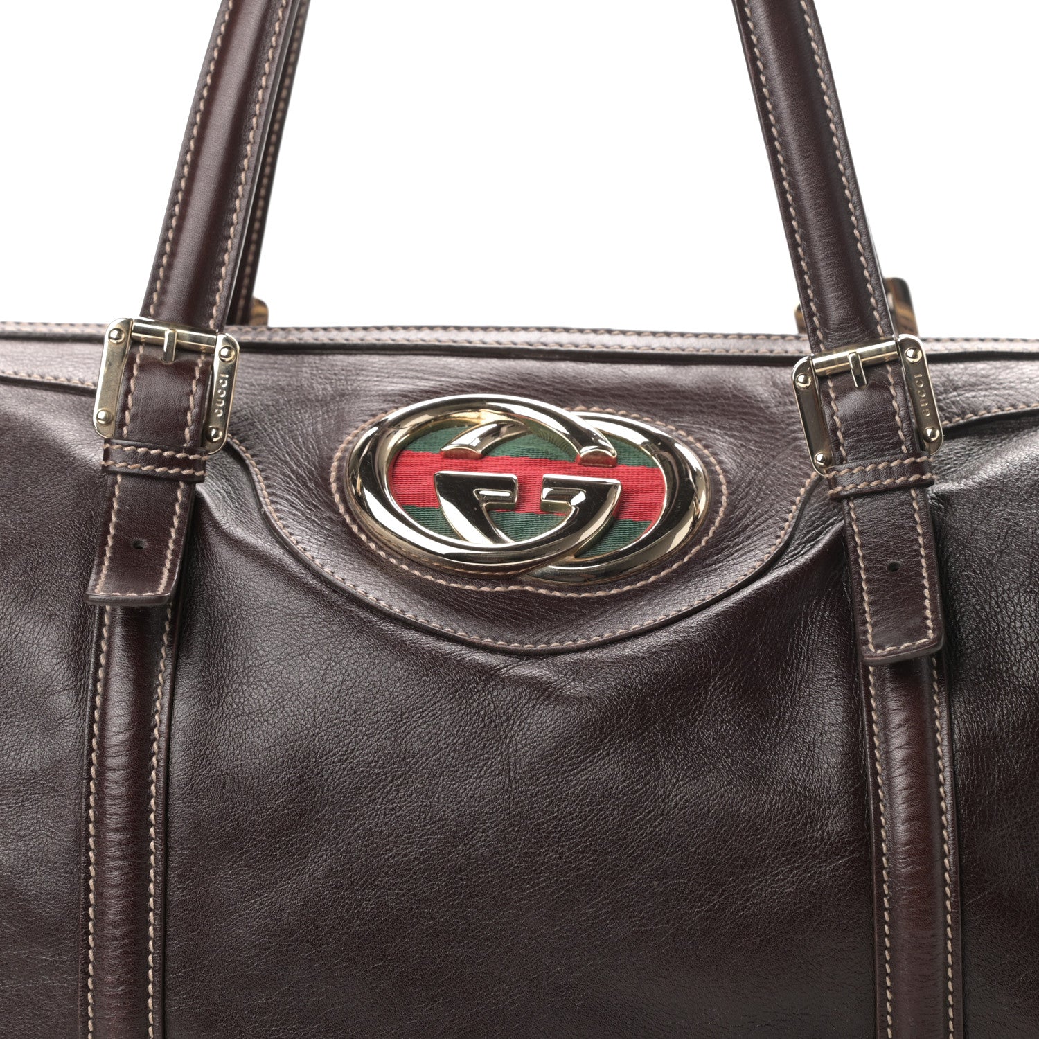 Gucci Calfskin Large Britt Boston Dark Brown 7 of 10