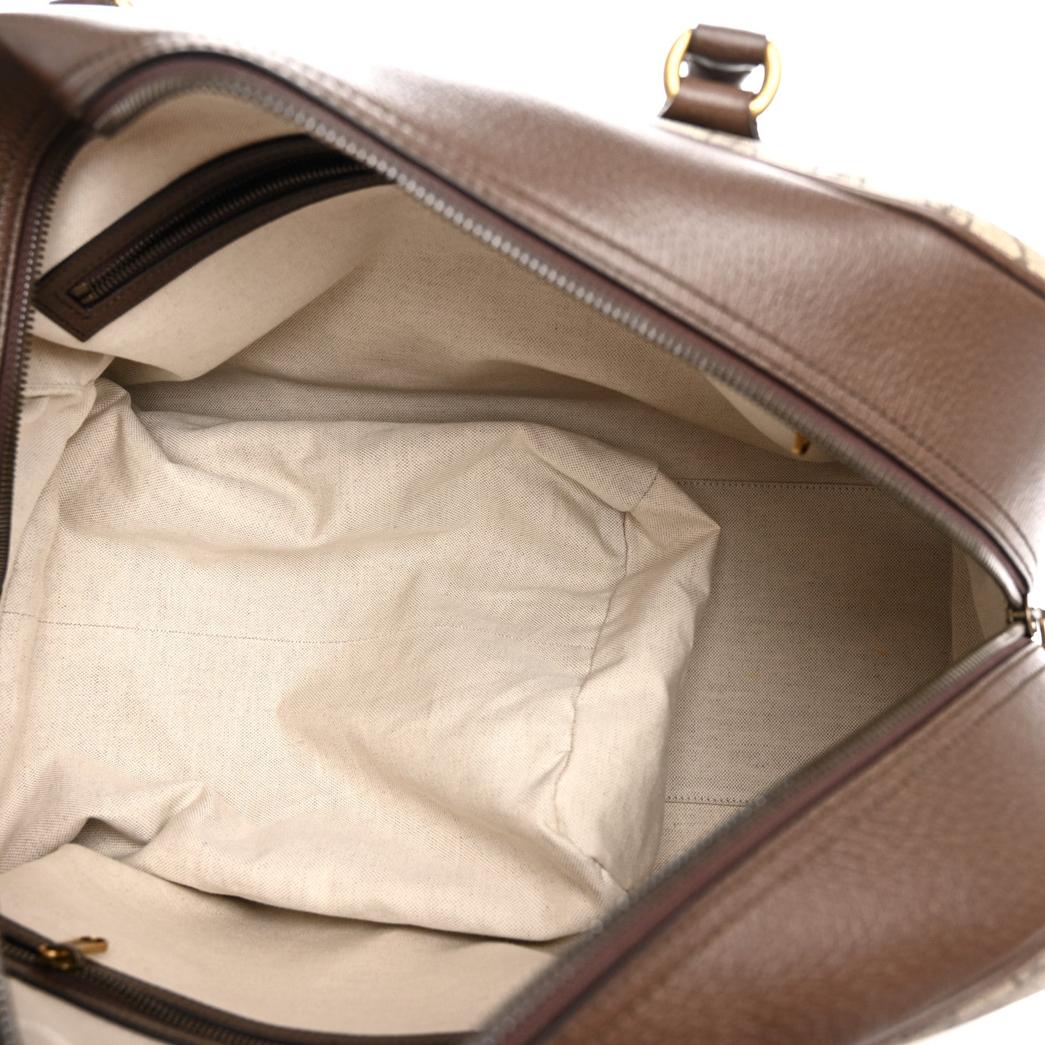Gucci GG Supreme Monogram Textured Dollar Calfskin Web Large Savoy Bowling Bag Beige Ebony New Acero 4 of 14