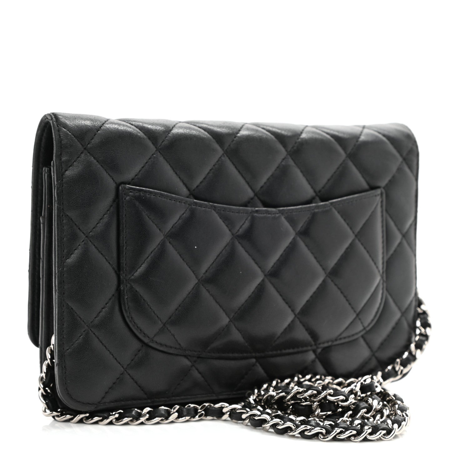 Chanel Lambskin Quilted Wallet On Chain WOC Black 3 of 10