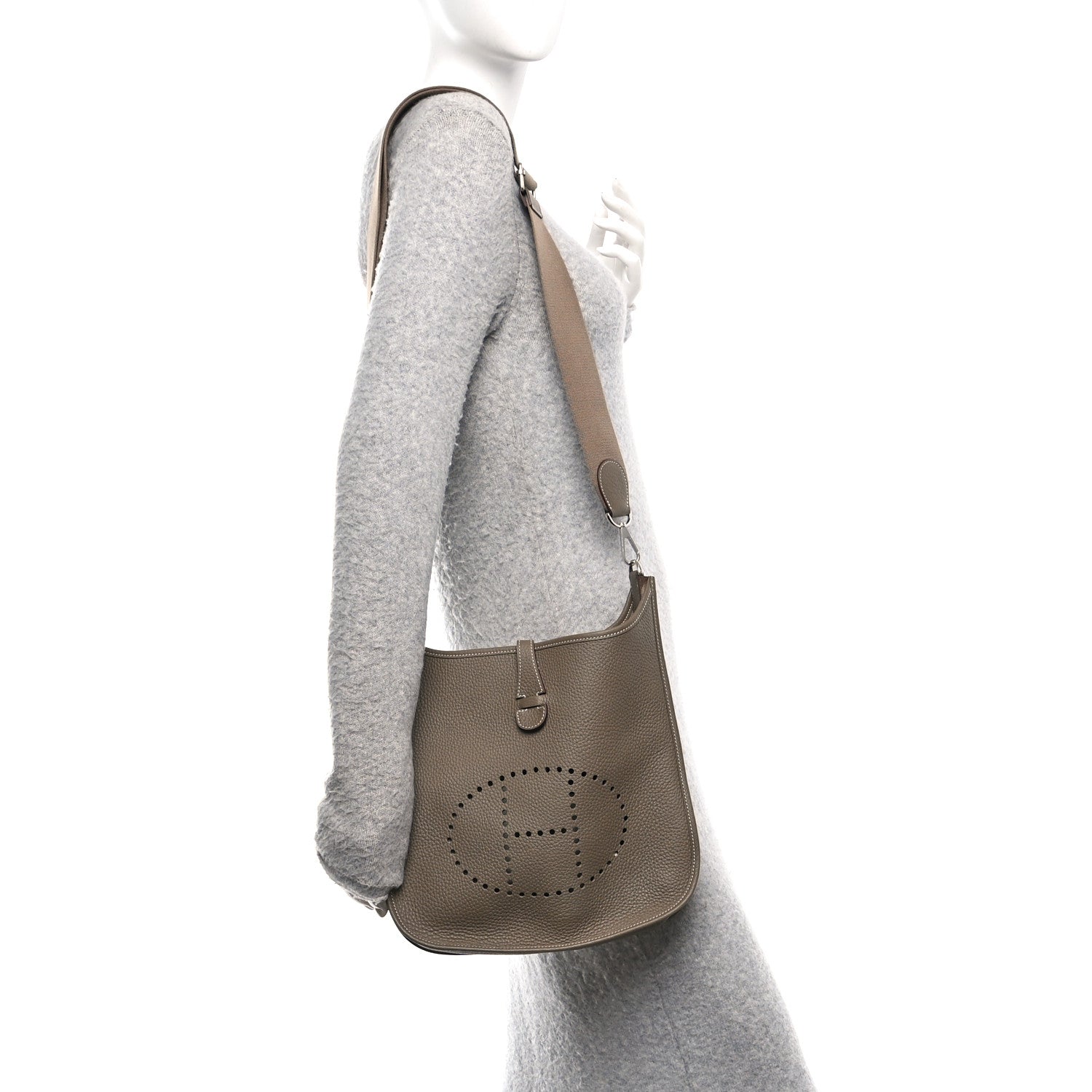 Hermes Taurillon Clemence Evelyne III PM Etoupe 3 of 10