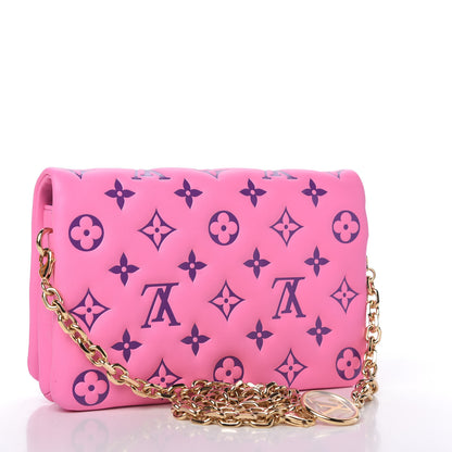Louis Vuitton Lambskin Embossed Monogram Vuittamins Pochette Coussin Rose Violet 3 of 10