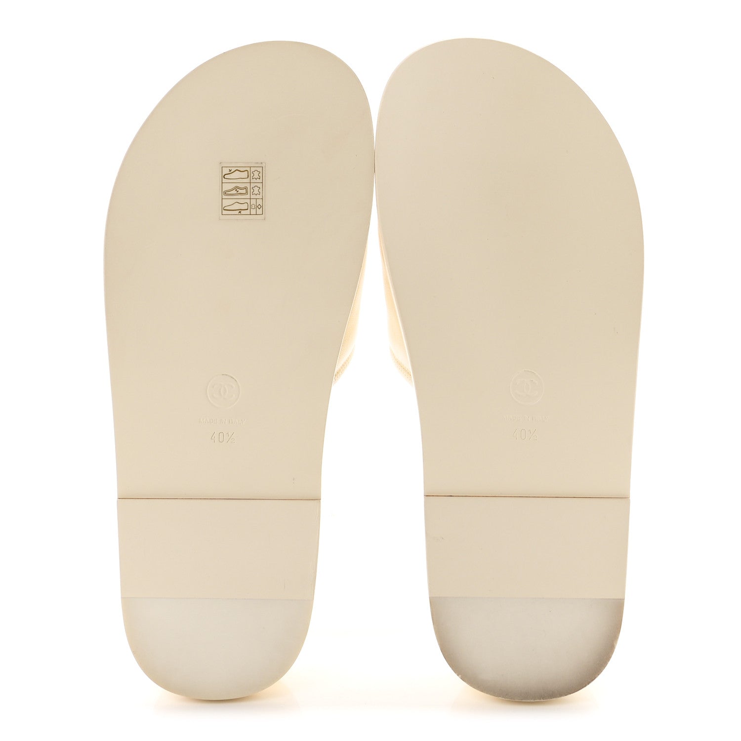 Chanel Lambskin Cha-Nel Mule Sandals 40.5 Ivory Multicolor 6 of 9
