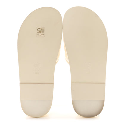 Chanel Lambskin Cha-Nel Mule Sandals 40.5 Ivory Multicolor 6 of 9