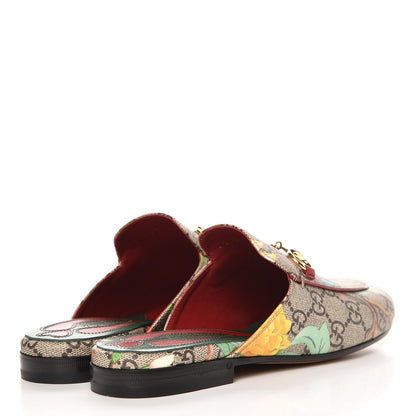 Gucci GG Supreme Monogram Tian Womens Princetown Slippers 35 Beige Ebony Multicolor 4 of 9