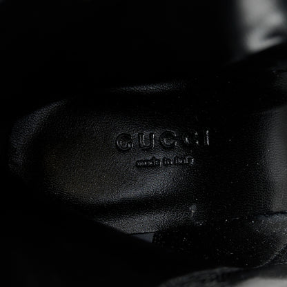 Gucci Flores Calfskin Nappa Charlotte Matelasse Ankle Boots 37.5 Black 9 of 9