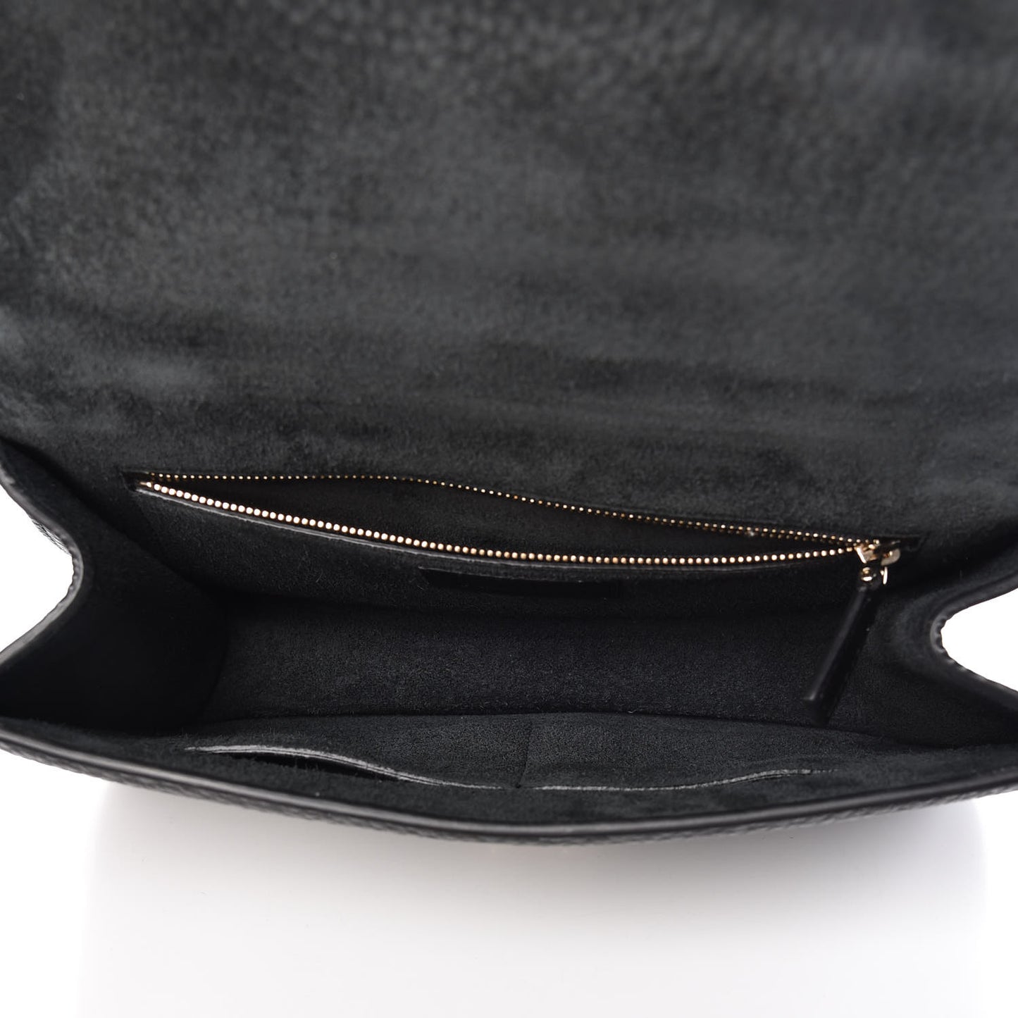 Pebbled Calfskin Medium Glam Lock Rockstud Flap Black