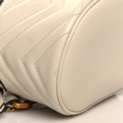 Gucci Calfskin Matelasse Mini GG Marmont Round Backpack White 9 of 10