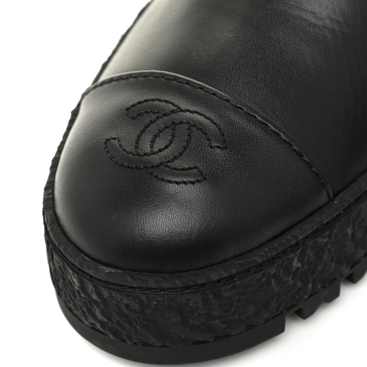 Calfskin Cap Toe CC Ankle Boots 39 Black