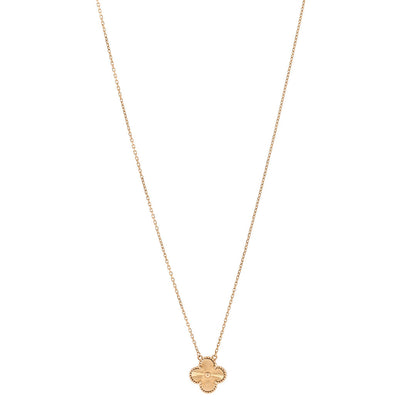 Van Cleef & Arpels 18K Yellow Gold Guilloche Vintage Alhambra Pendant Necklace 1 of 5