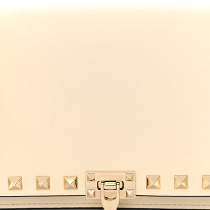 Valentino Garavani Vitello Rockstud Flip Lock Wallet On Chain Light Ivory 7 of 10