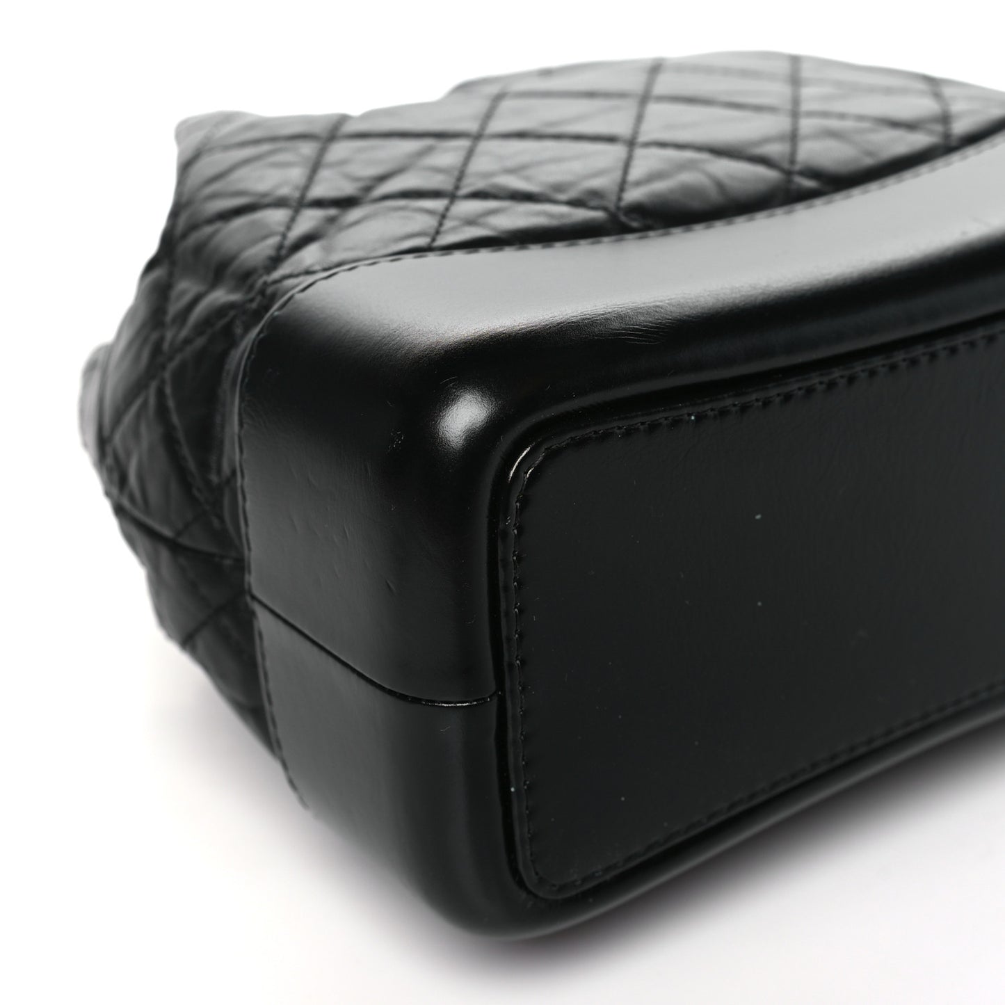 Aged Calfskin Quilted Small Gabrielle Backpack Black