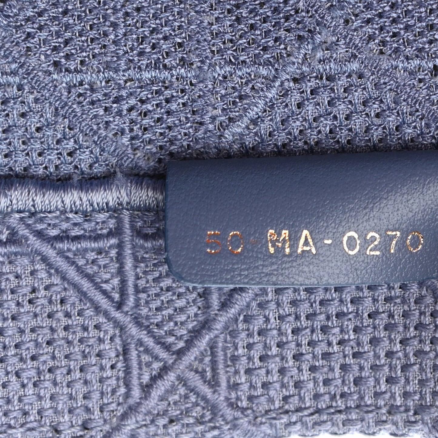 Embroidered Cannage Medium Book Tote Denim Blue