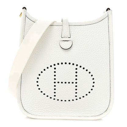 Hermes Taurillon Clemence Amazone Evelyne TPM New White 1 of 9
