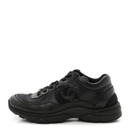 Chanel Lambskin Fabric CC Uniform Sneakers 39 Black 1 of 8