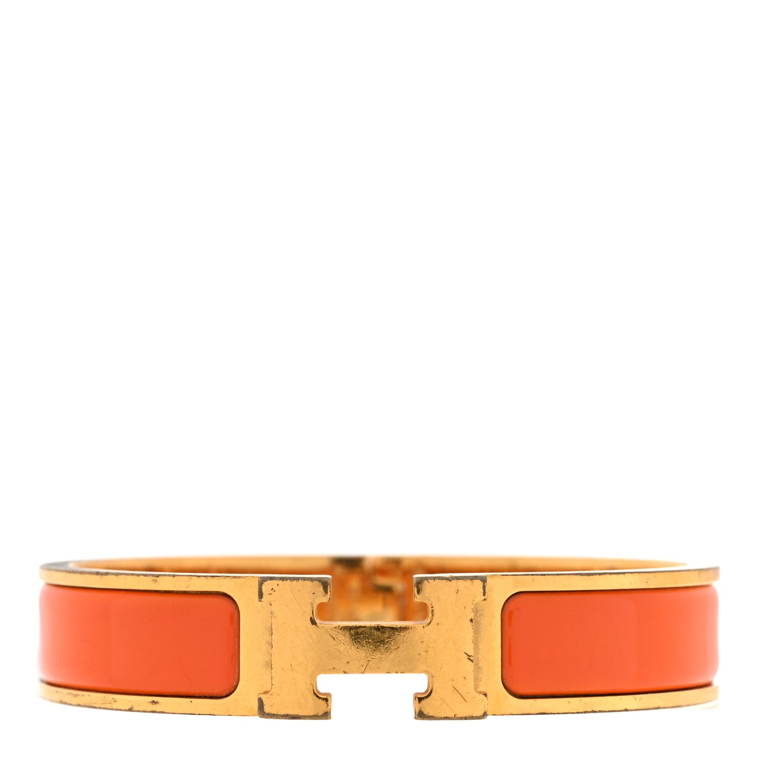 Hermes Enamel Narrow Clic Clac H Bracelet PM Orange 1 of 4