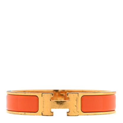 Hermes Enamel Narrow Clic Clac H Bracelet PM Orange 1 of 4
