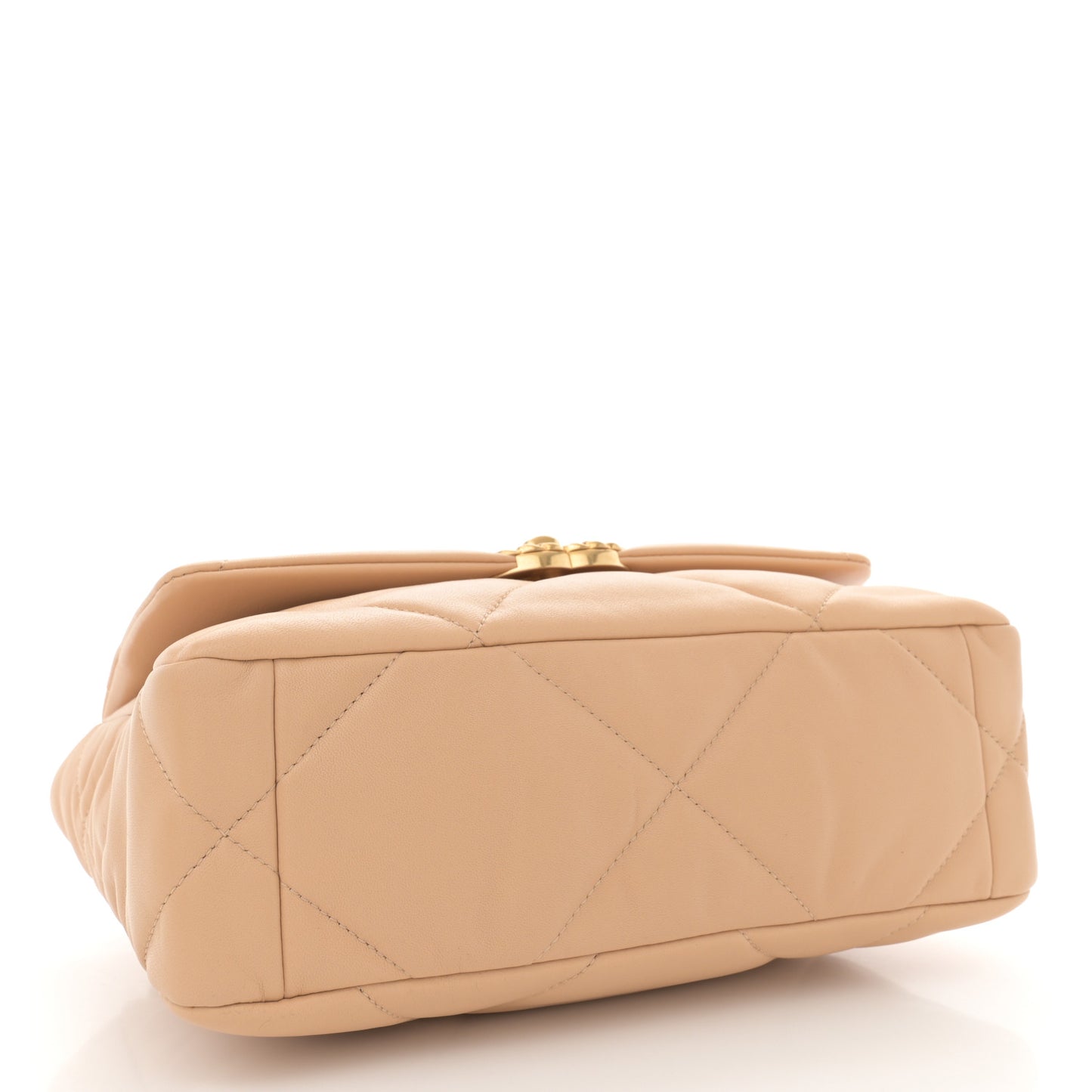 Lambskin Quilted Medium Chanel 19 Flap Beige