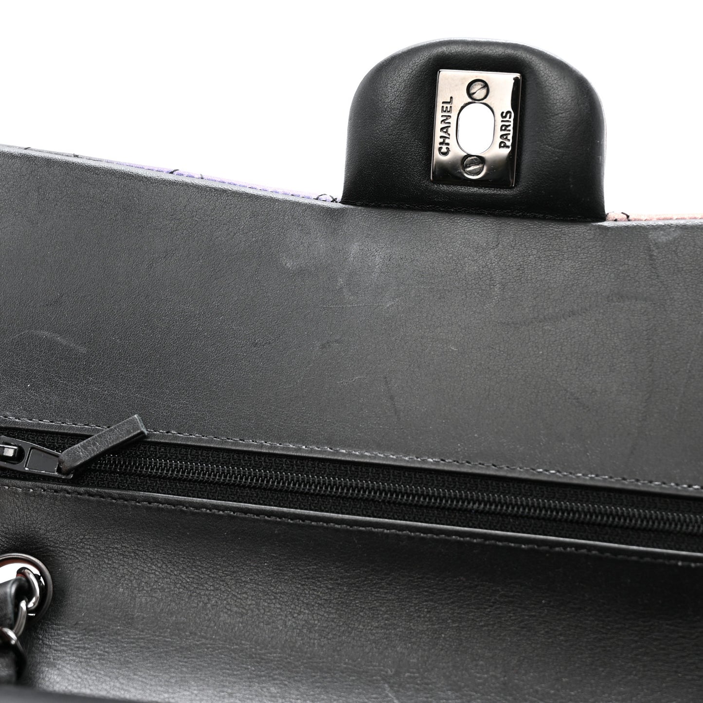 Calfskin Quilted Ombre Medium Double Flap Black