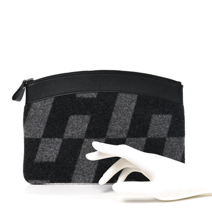 Hermes Cashmere Sac Bazar Pouch PM Black Grey 2 of 6