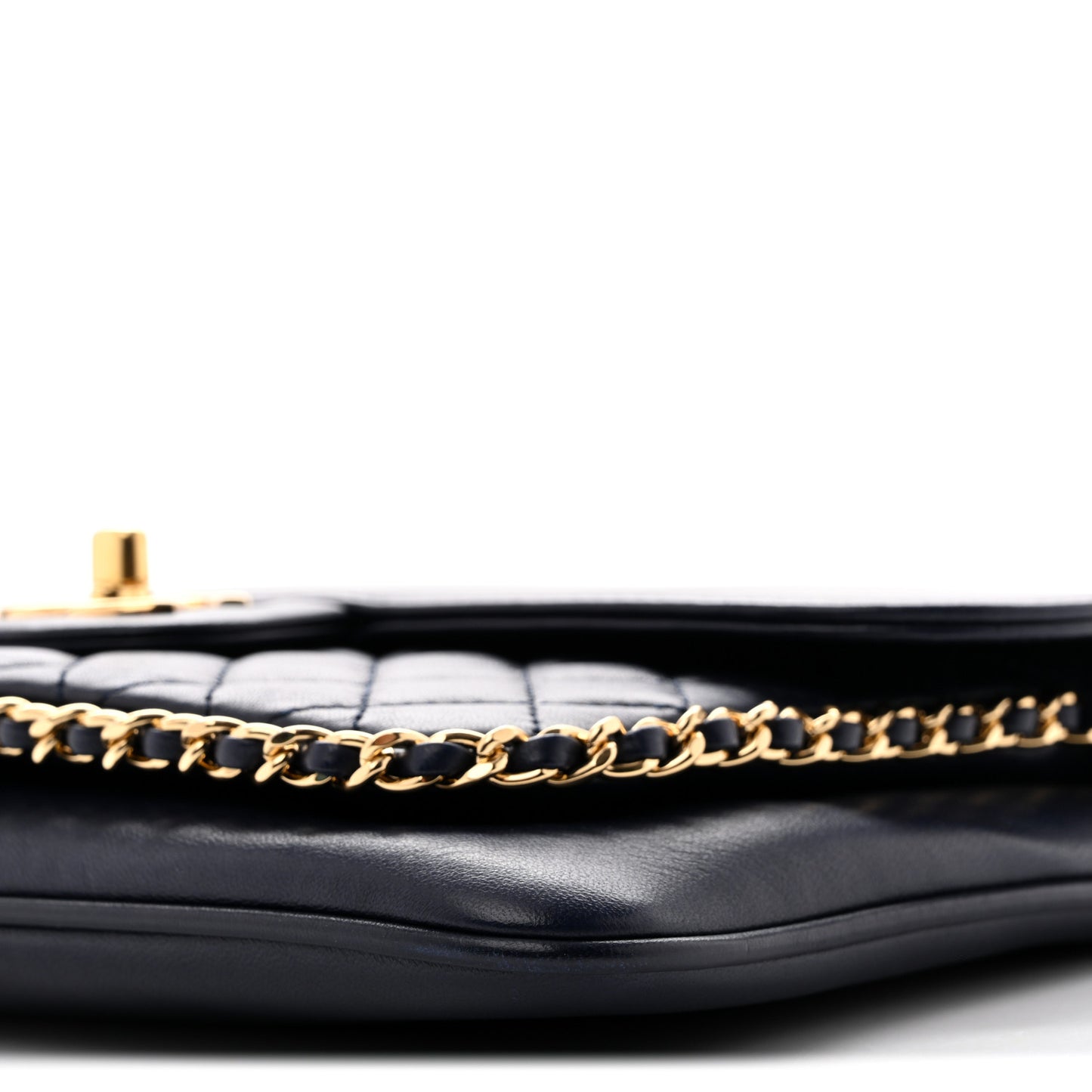 Lambskin Quilted Large CC Unchained Crossbody Navy