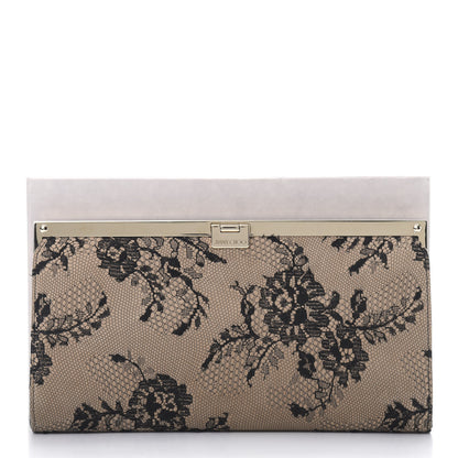 Jimmy Choo Calfskin Lace Camille Clutch Black 8 of 8