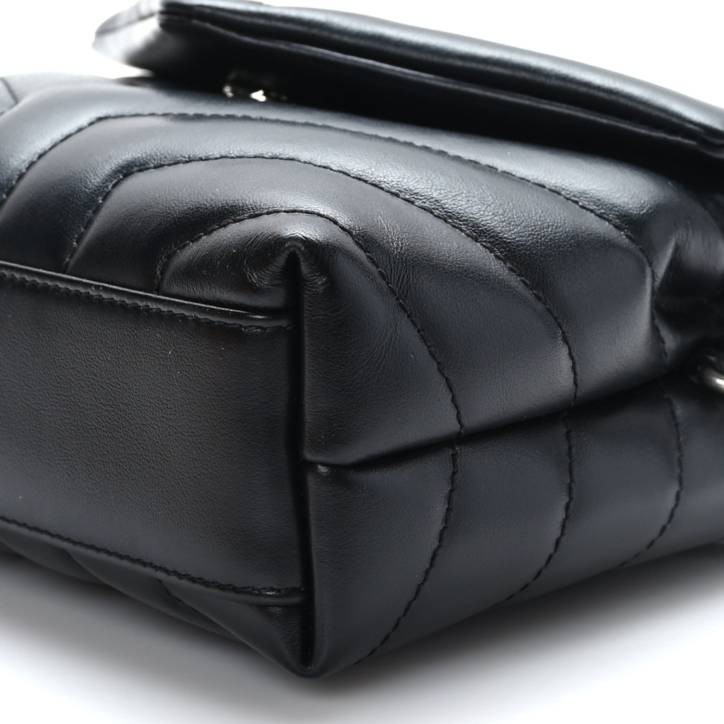 Calfskin Y Quilted Monogram Toy Loulou Crossbody Bag Black