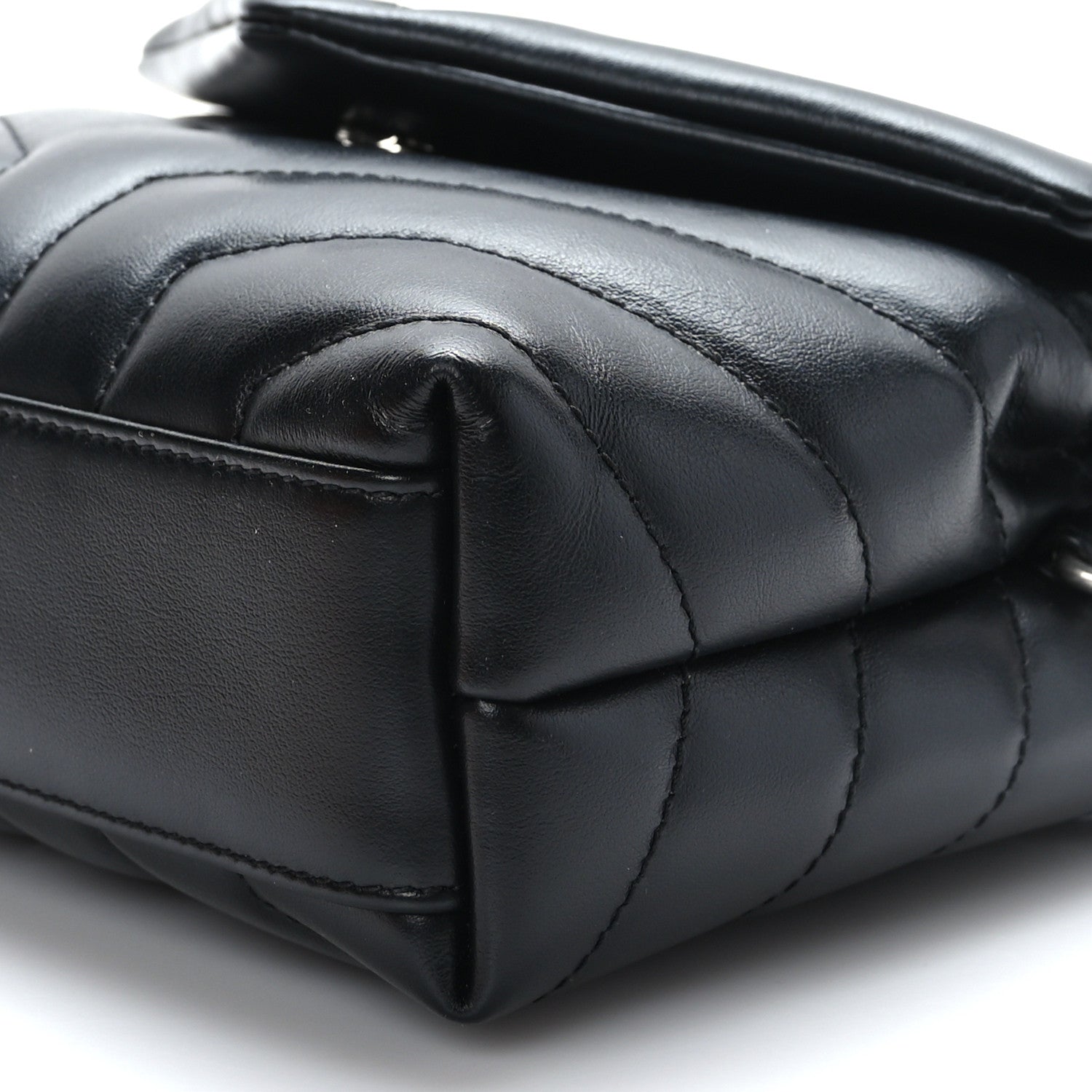 Saint Laurent Calfskin Y Quilted Monogram Toy Loulou Crossbody Bag Black 8 of 10