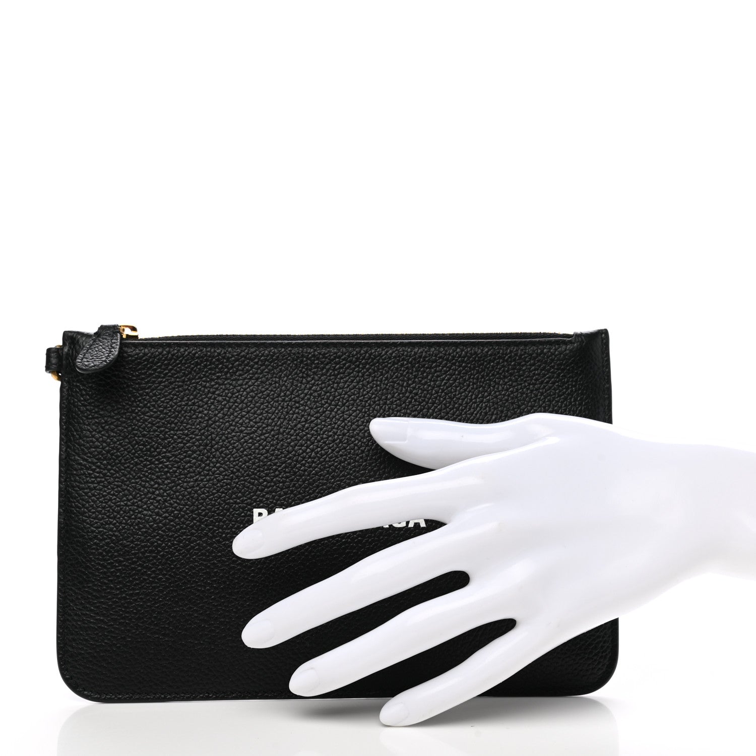 Balenciaga Grained Calfskin Logo Long Coin Card Holder Black 2 of 7