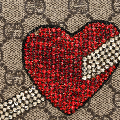 Gucci GG Supreme Monogram Suede Pierced Heart Embroidered Medium Dionysus Shoulder Bag Beige Ebony Pink Tropical Flower 12 of 12