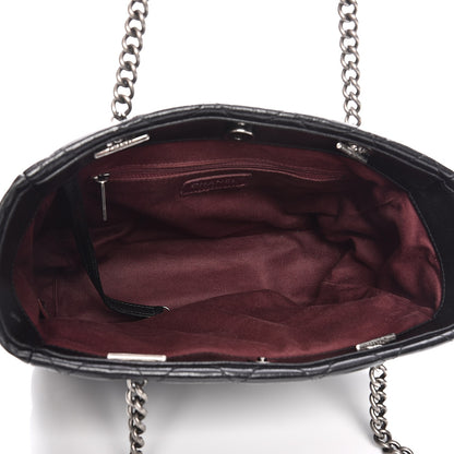 Chanel Glazed Calfskin Quilted Small Duo Color Tote Black 6 of 14