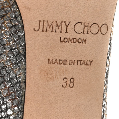 Jimmy Choo Coarse Glitter Fabric Aurora Leopard Print Abel Pumps 38 Champagne 8 of 8
