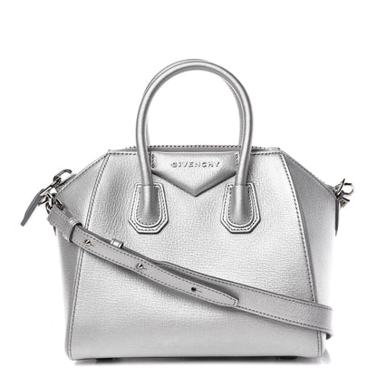 Givenchy Metallic Sugar Goatskin Mini Antigona Silver 1 of 9
