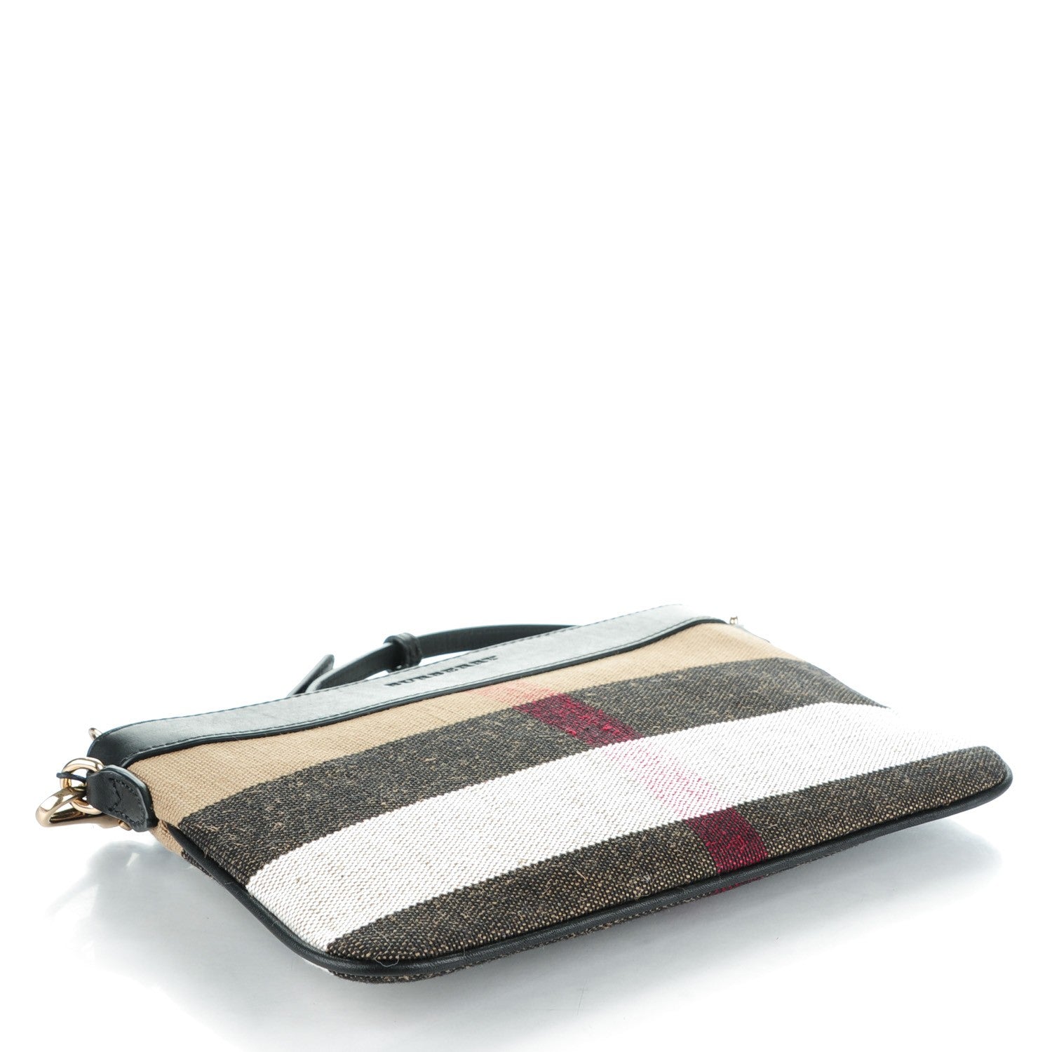 Burberry Mega Check Peyton Crossbody Clutch Bag Black 4 of 8
