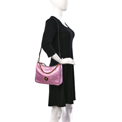 Versace Nylon Tribute Chain Crossbody Shoulder Bag Light Pink 2 of 8