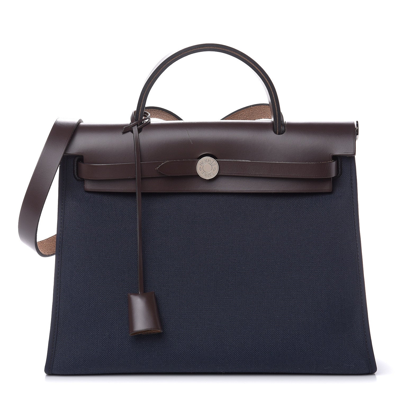 Hermes Vache Hunter Toile Herbag Zip 31 PM Bleu Marine Ebene 1 of 10