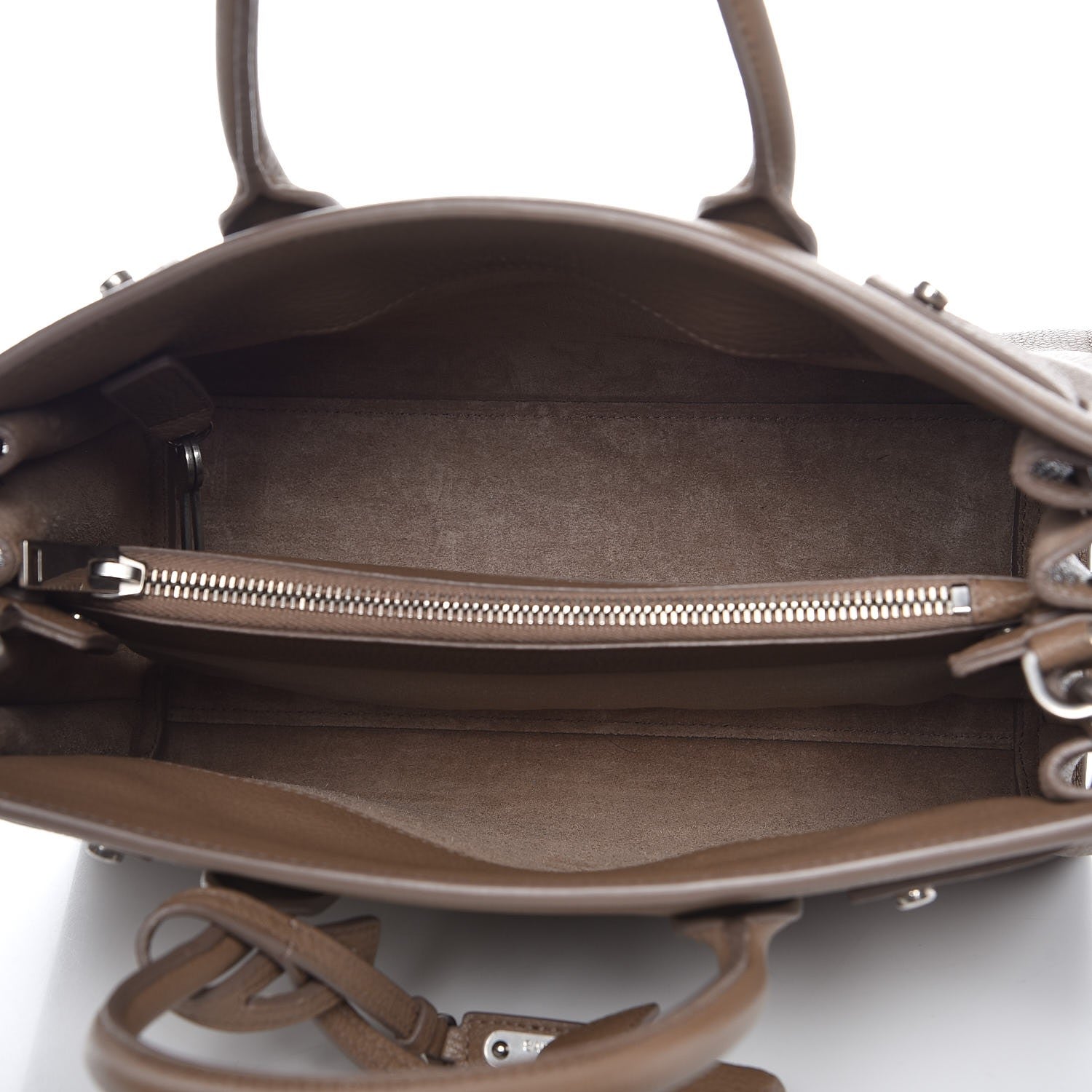 Saint Laurent Grained Calfskin Baby Sac De Jour Souple Taupe 5 of 6