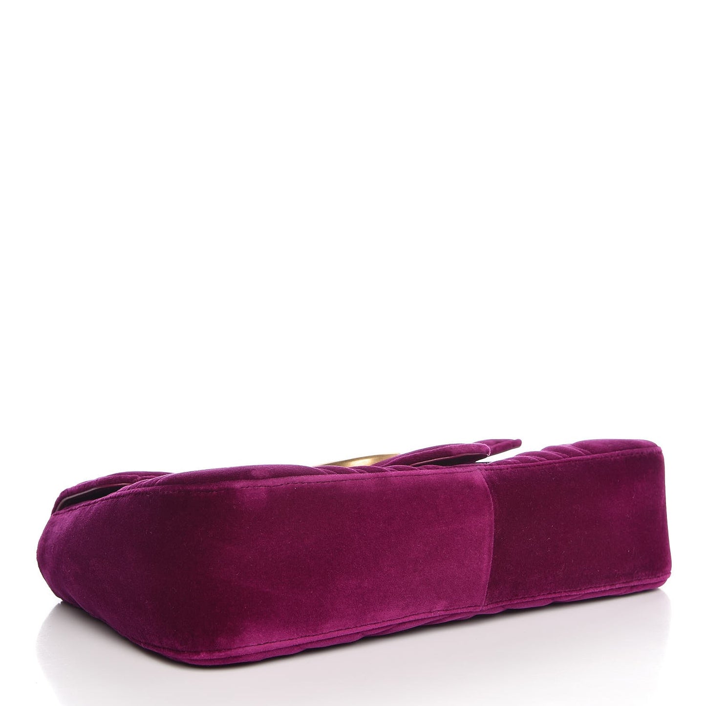 Velvet Matelasse Medium GG Marmont Shoulder Bag Fuchsia Violet Cyclamen