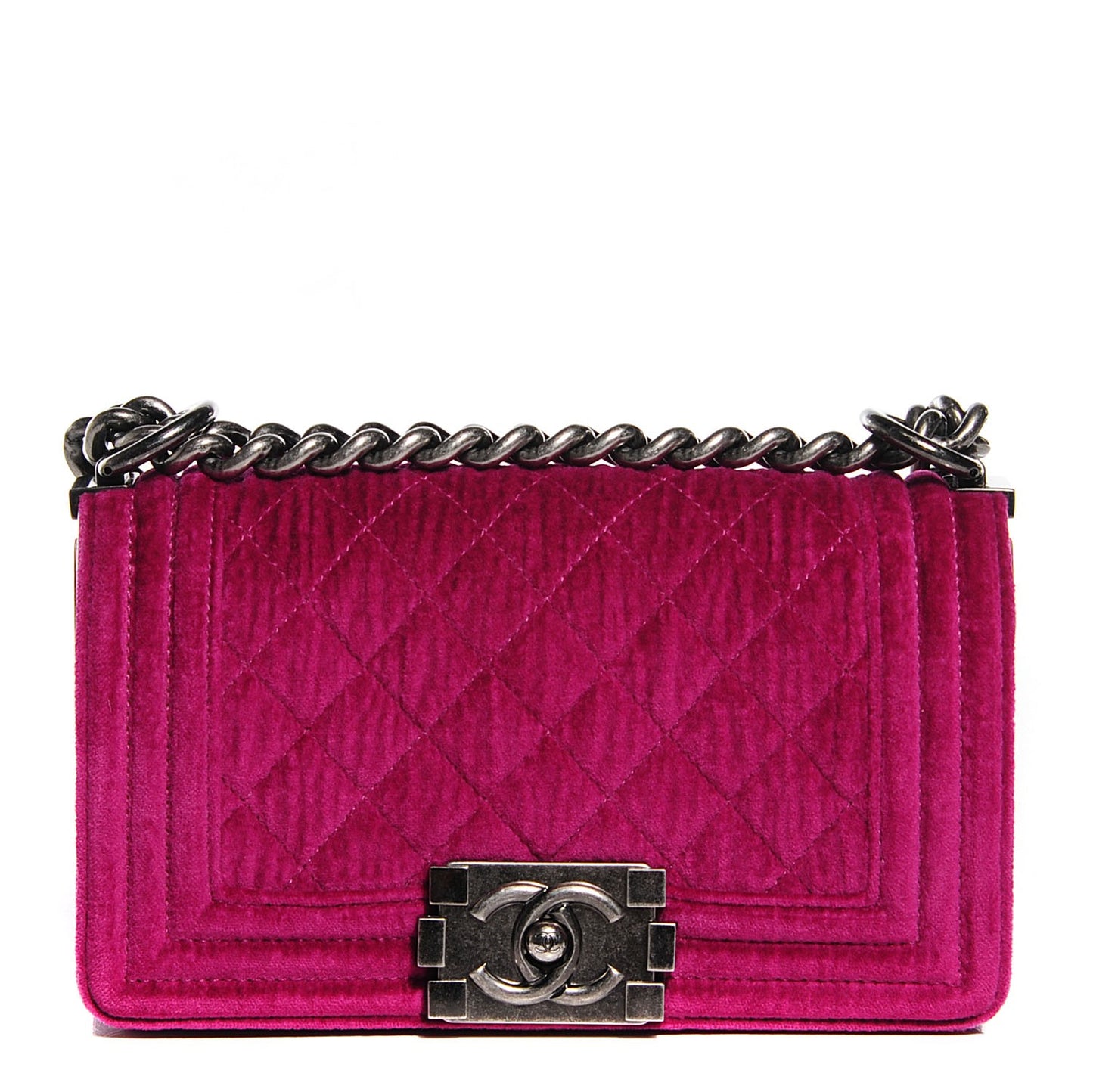 Velvet Quilted Small Boy Flap Pink