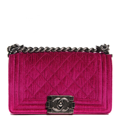 Chanel Velvet Quilted Small Boy Flap Pink 1 of 8