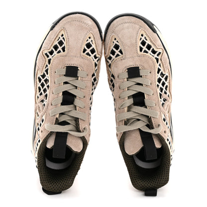 Chanel Suede Calfskin Embroidered CC Sneakers 35.5 Beige Black 2 of 9