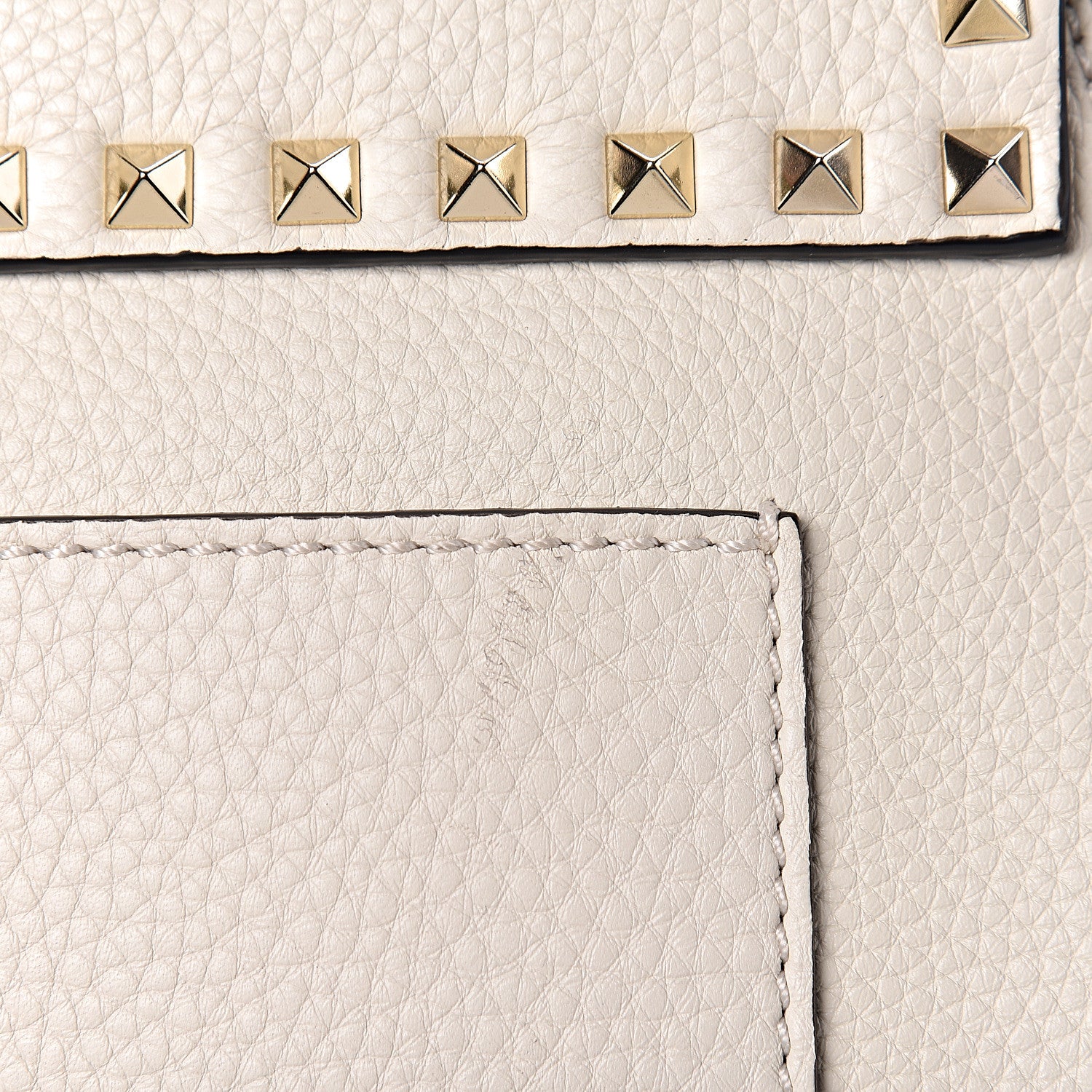 Valentino Garavani Grained Calfskin Rockstud Saddle Bag Light Ivory 10 of 10