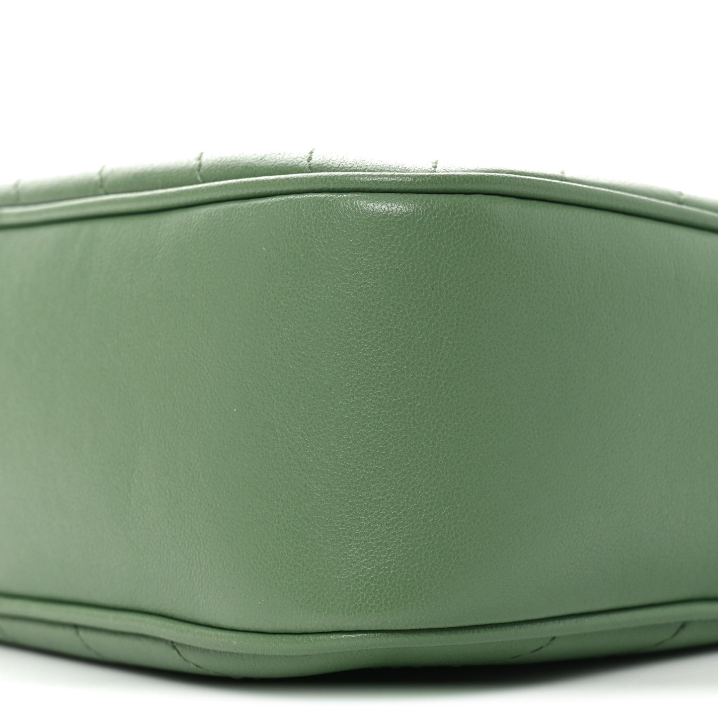 Sakai Be Green Calfskin Diagonal Stitched Small Blondie Shoulder Bag Green Soil Grass