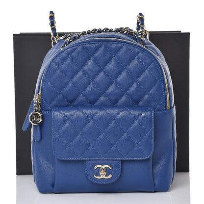 Chanel Caviar Quilted Large CC Day Backpack Blue 9 of 9