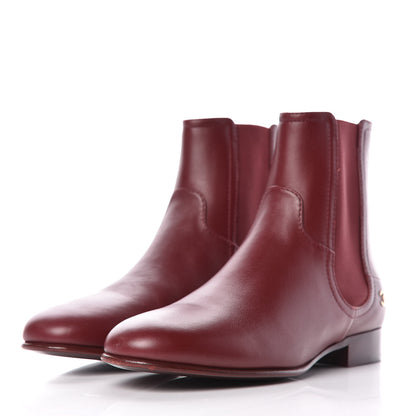 Chanel Calfskin Chelsea CC Short Boots 37.5 Bordeaux 2 of 10