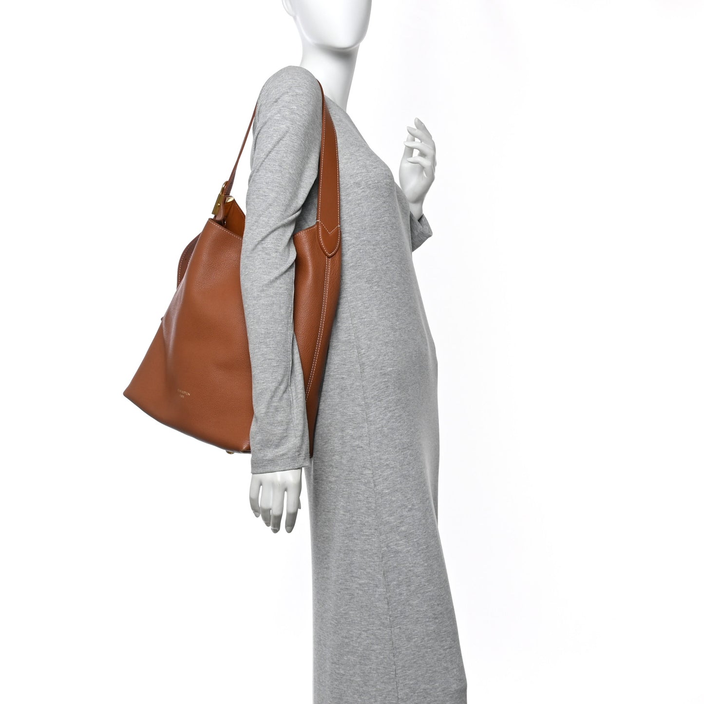 Grained Calfskin Low Key Hobo MM Cognac