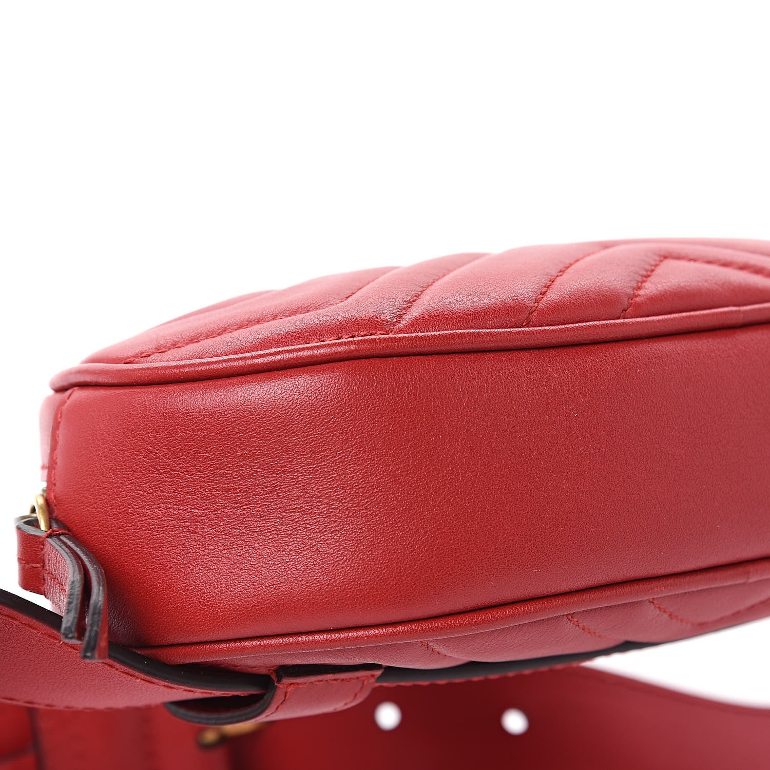 Gucci Calfskin Matelasse GG Marmont Belt Bag 75 30 Hibiscus Red 9 of 12