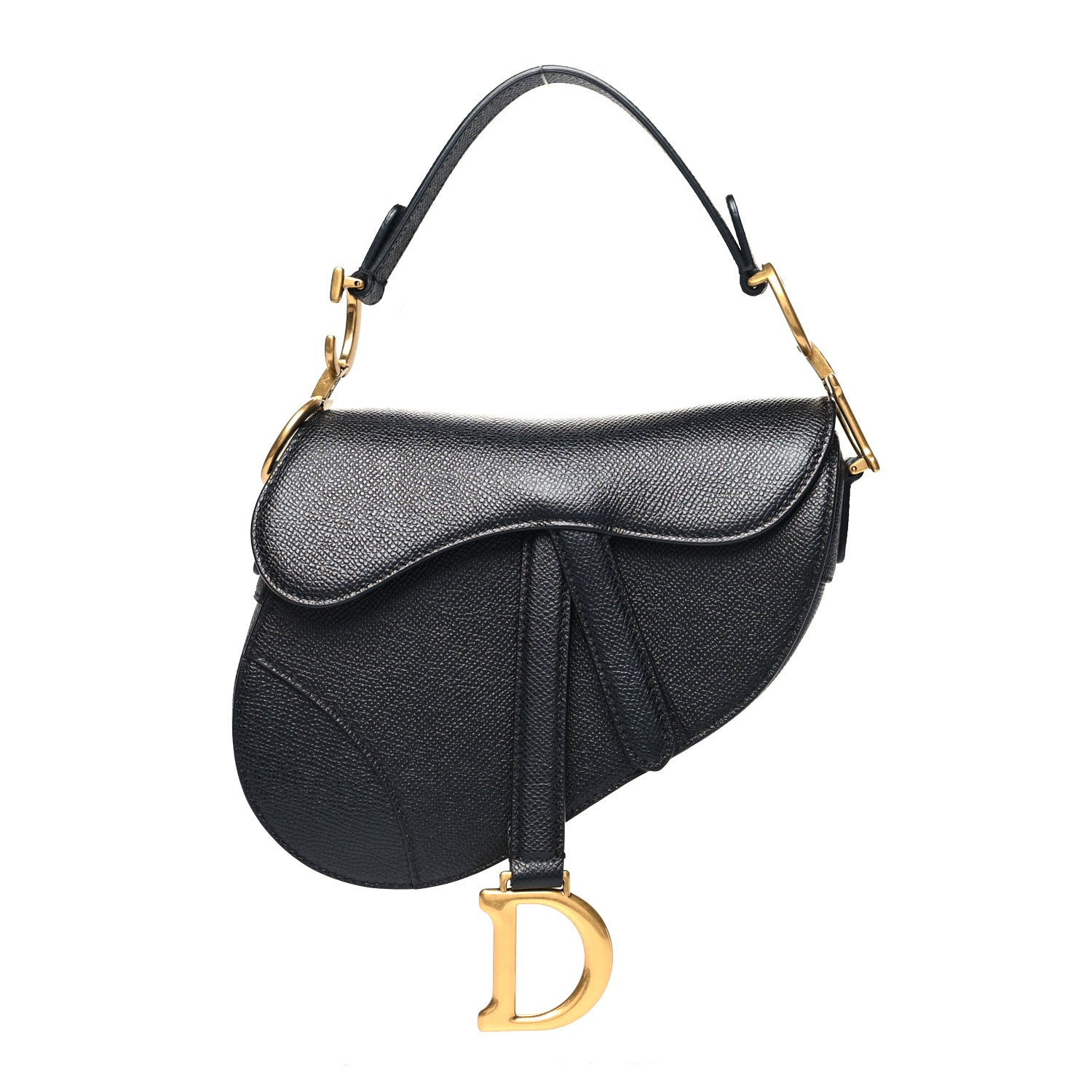 Christian Dior Grained Calfskin Mini Saddle Bag Black 1 of 11