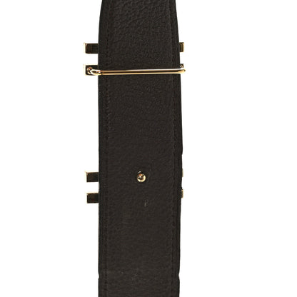 Hermes Box Togo 32mm Au Carre H Belt 90 36 Black Chocolate 7 of 7